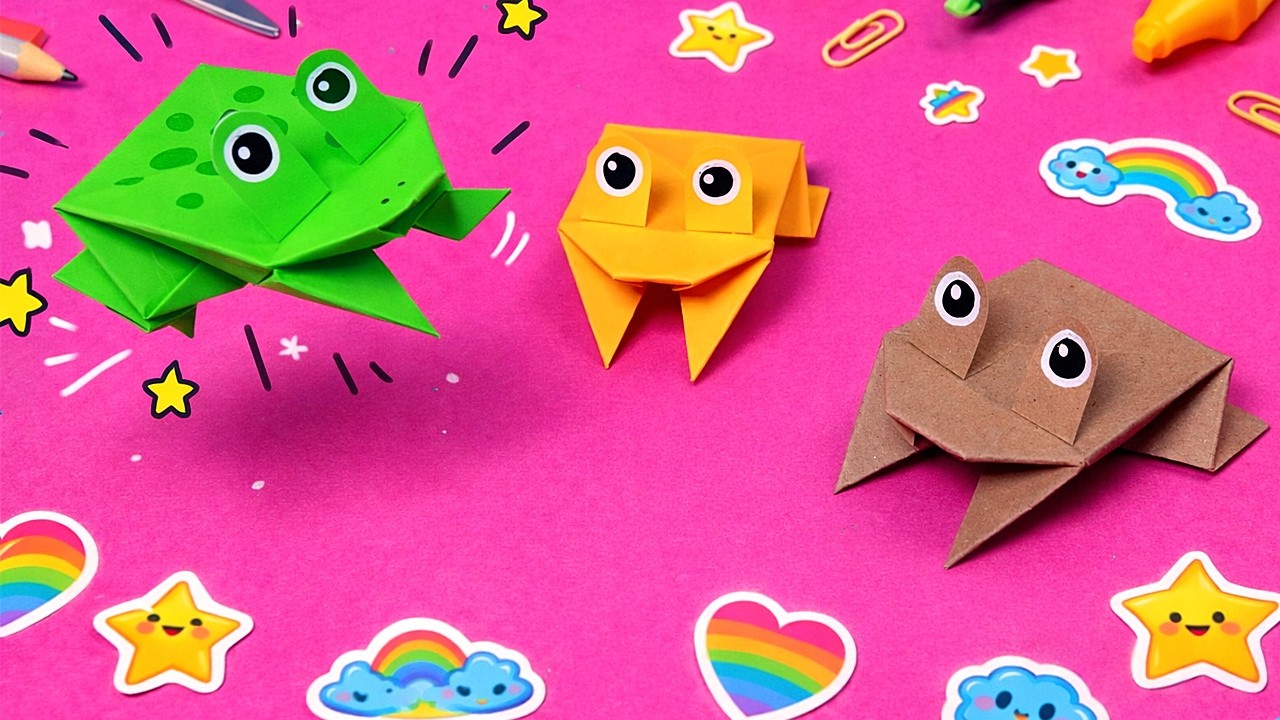Origami Paper Jumping Frog | How to make paper jumping frog