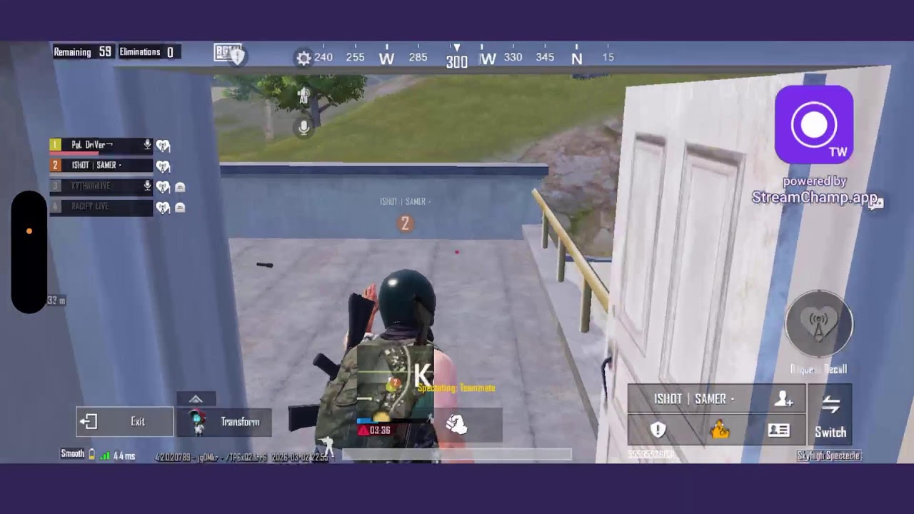 Broadcast powered by StreamChamp