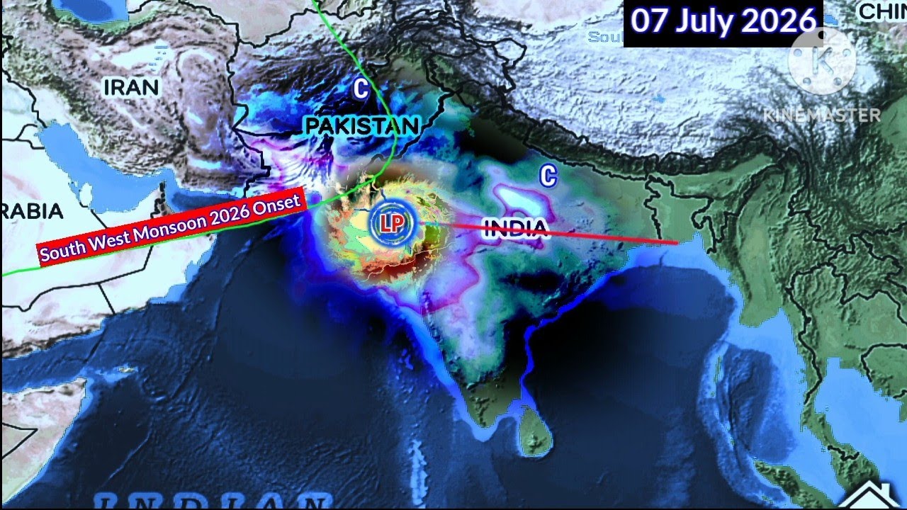 NEXT 25 Days Weather System Map Forec&agrave;st South Asia//24 June 2026 Update LPA Monsoon Line. 