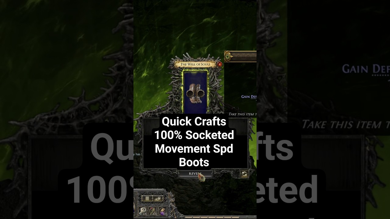Quick Crafts - 100% Socketed Movement Speed Boots (Evasion) #pathofexile2 #poe2 #shorts