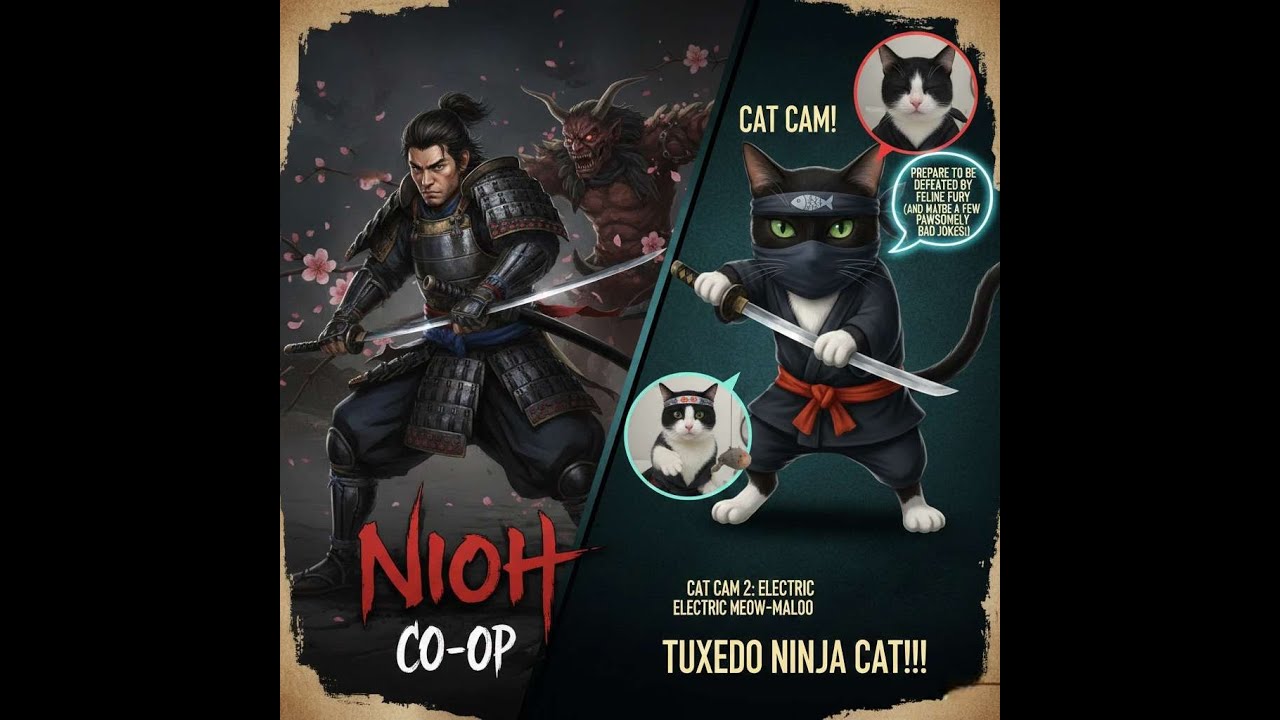 NIOH- Part 1 - TUTORIAL + Co-Op @LordBlazeWolf5285⁩, Dying A LOT, While Cats Judge My Life Choices