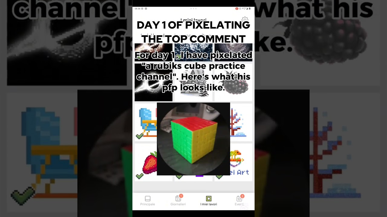 Day 1 of pixelating the top comment 