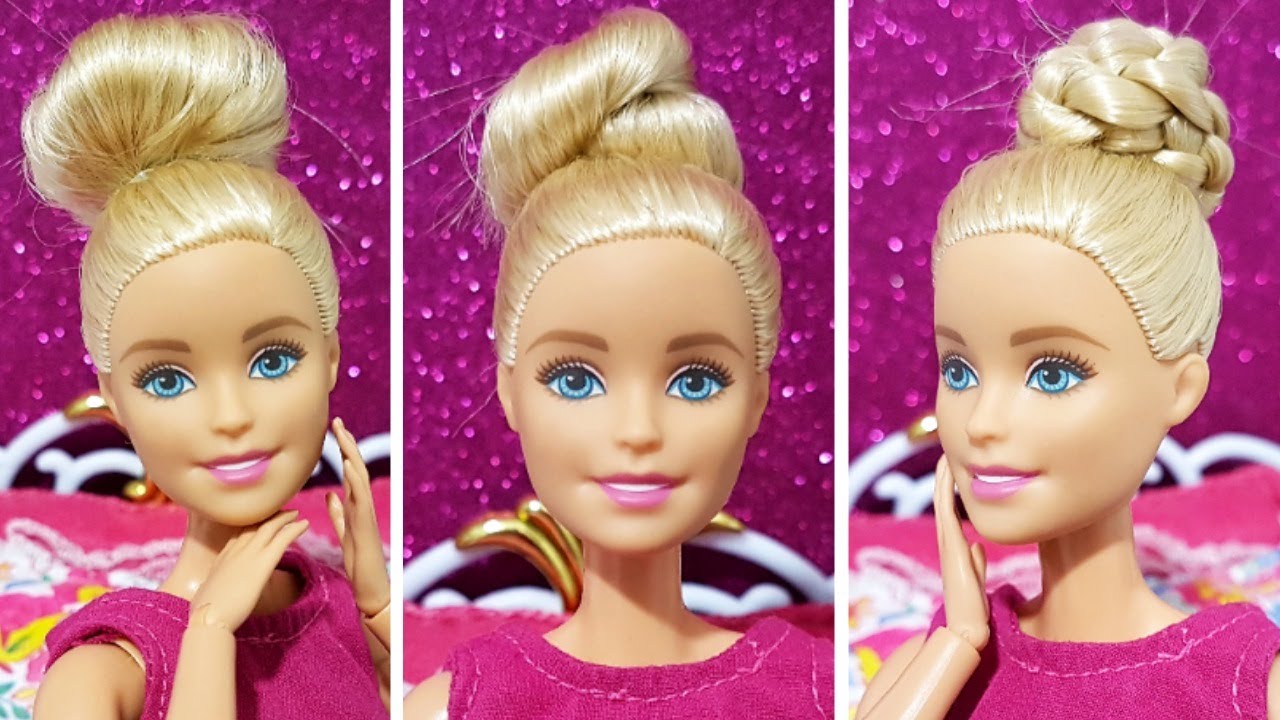 3 Hermosos RECOGIDOS para BARBIE ❤️Peinados fáciles para Barbie.