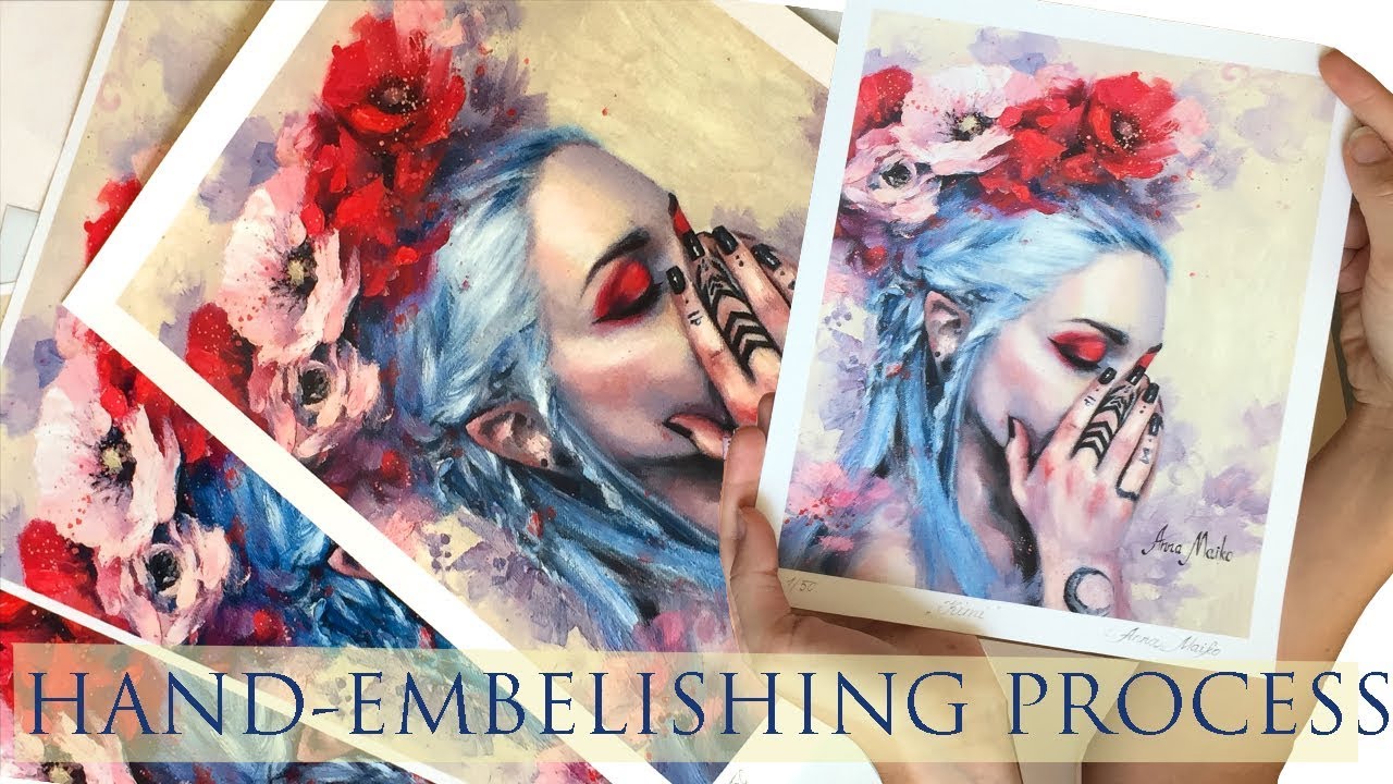 Hand Embellished Prints Process