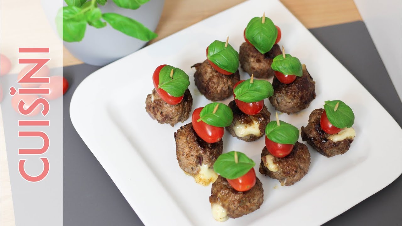 FINGERFOOD Hackb&auml;llchen Caprese | Party Rezepte | Spie&szlig;e f&uuml;rs Buffet | einfach, schnell - CUISINI