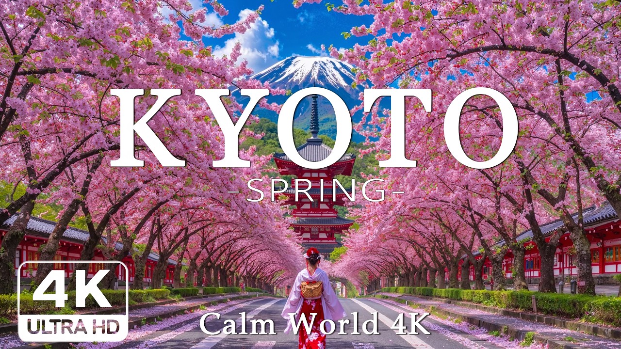 KYOTO in Japan 4K - Tranquil Sakura Temples,Sacred Shrines & Timeless Stillness - 4K Ultra Video UHD