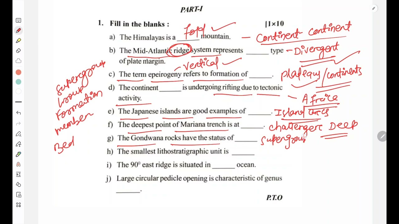 Geology Major SEM-1 Core-1.2 |Complete Answer Explanation |2026 QuestionPaper 
