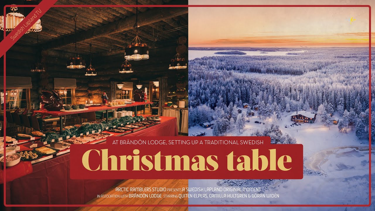 Setting a traditional Swedish Christmas table at Brändön Lodge