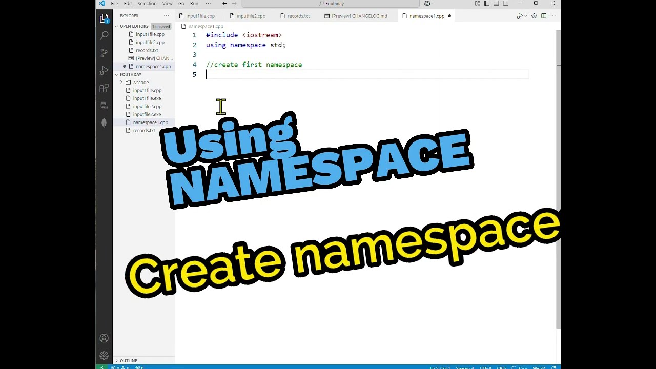 using namespaces in c++, Create your namespace