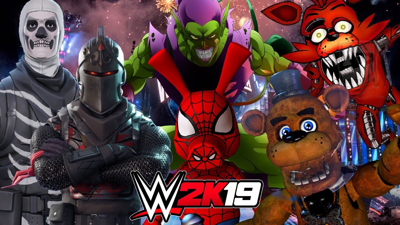 FORTNITE vs MARVEL vs FNAF | WWE 2K19 Gameplay