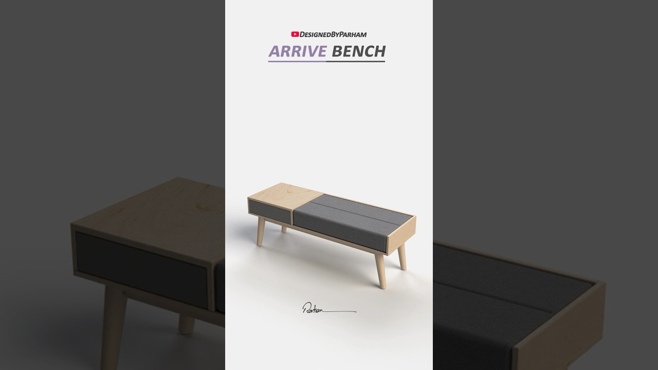 Arrive Bench — Minimal Wooden Bench with Integrated Storage | Modern Furniture Design