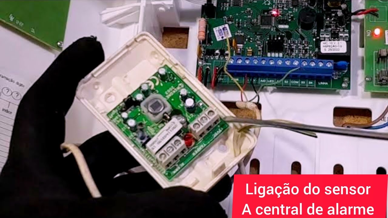 Como ligar sensor infravermelho a central de alarme hombrus