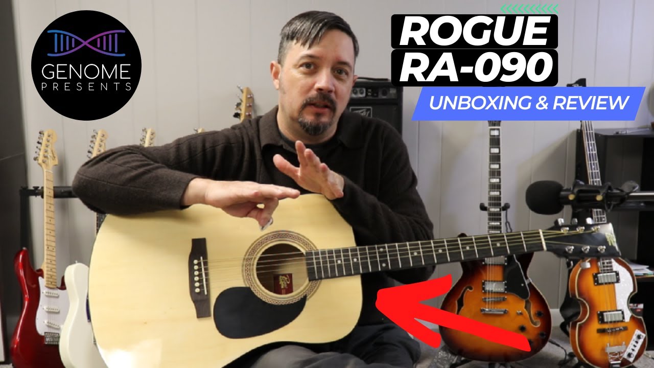 Rogue-090 Dreadnought Acoustic Guitar Unboxing and Review