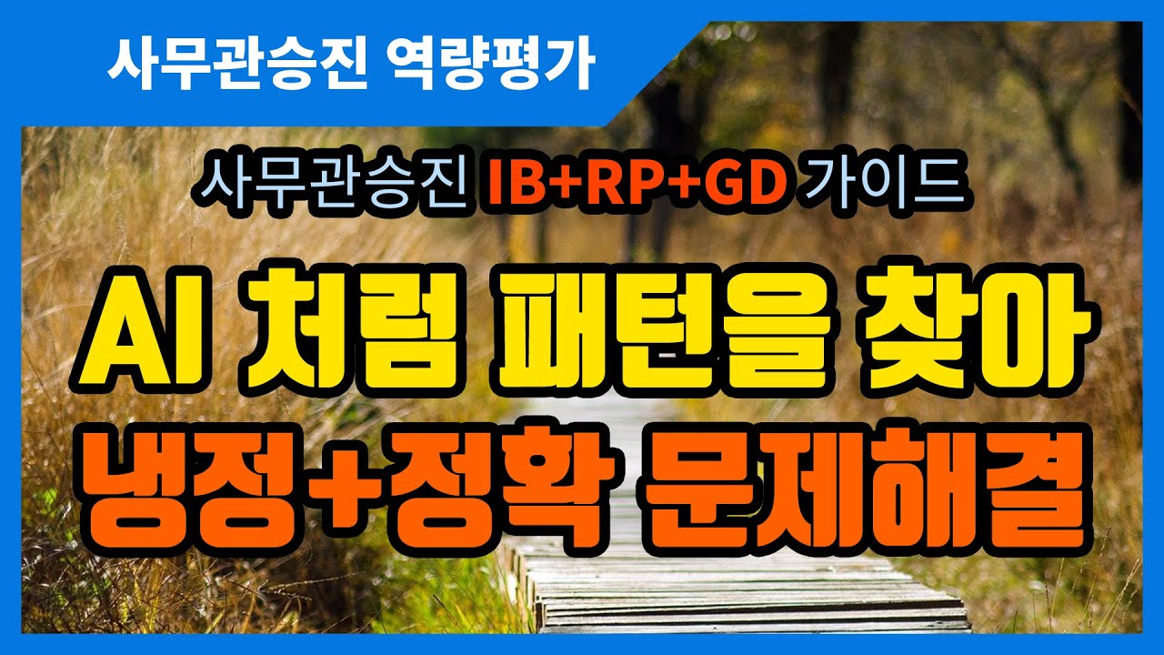 [사무관승진] 서류함, 역할연기, 집단토론 가이드 AI처럼 패턴을 찾아 냉정하고 정확하게 문제해결하는 꿀팁!