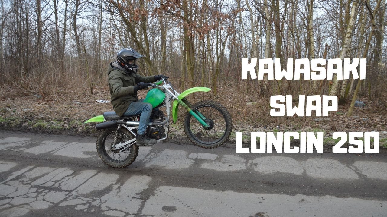 Kawasaki swap loncin 250 cross enduro  - budowa, jazda, paczka od widza, test nowych jaboli