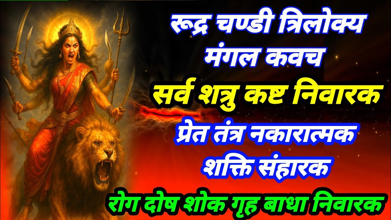 रूद्र चण्डी त्रिलोक्य मंगल कवच | हर तरह के शत्रु पर विजय प्राप्ति | रोग दोष प्रेत तंत्र निवारक कवच