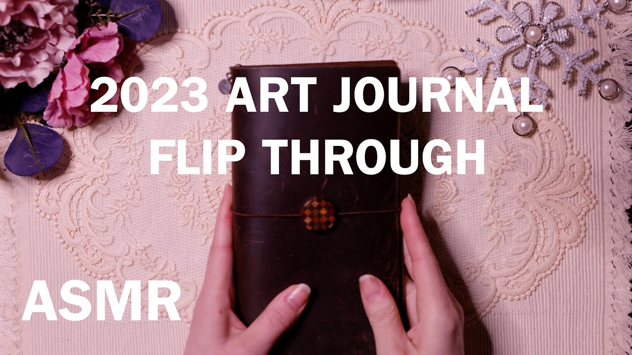 [ASMR] 2023コラージュノートをペラペラめくるだけの動画📔  |  flip through | art journal |