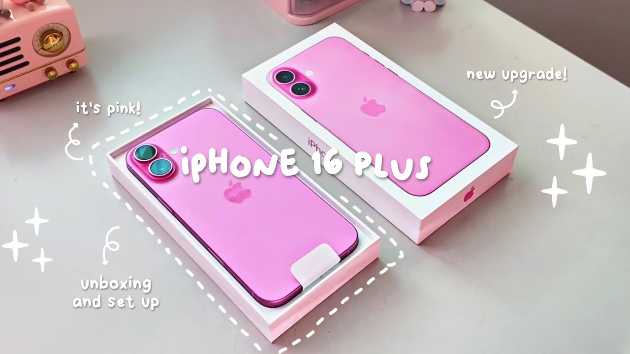 🌸 iPhone 16 Plus in pink 🩷 buying a new phone, asmr aesthetic unboxing (2025) 🎀