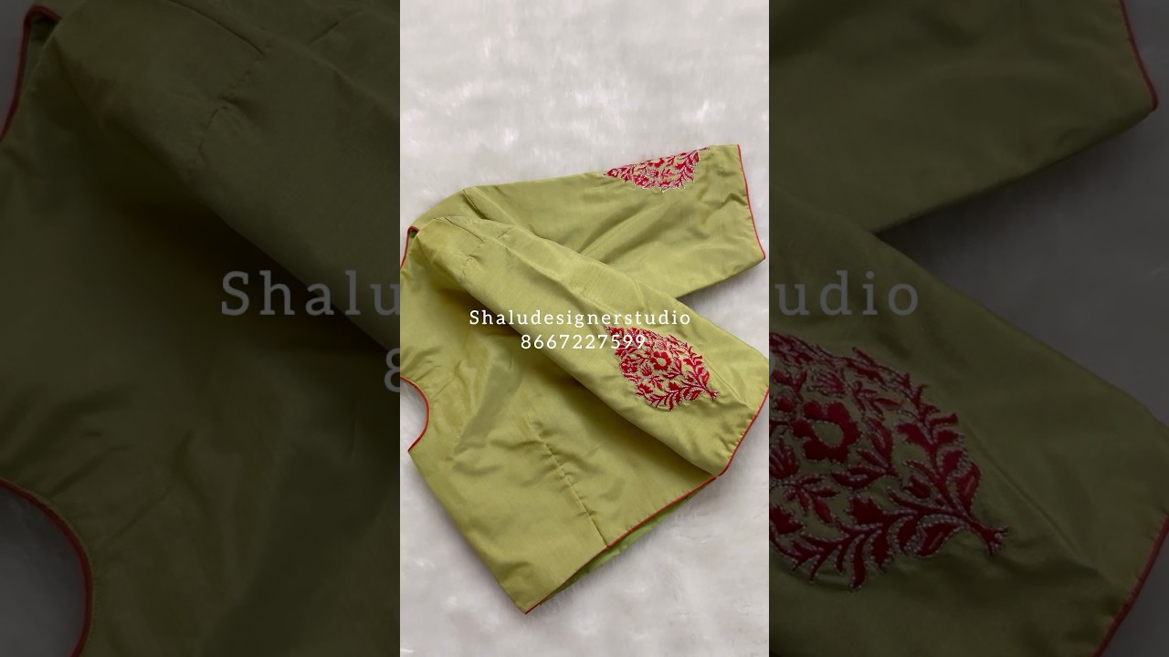 Customised thread work completely washable #uniqueembroidery #blousedesigns #fashion #embroidery