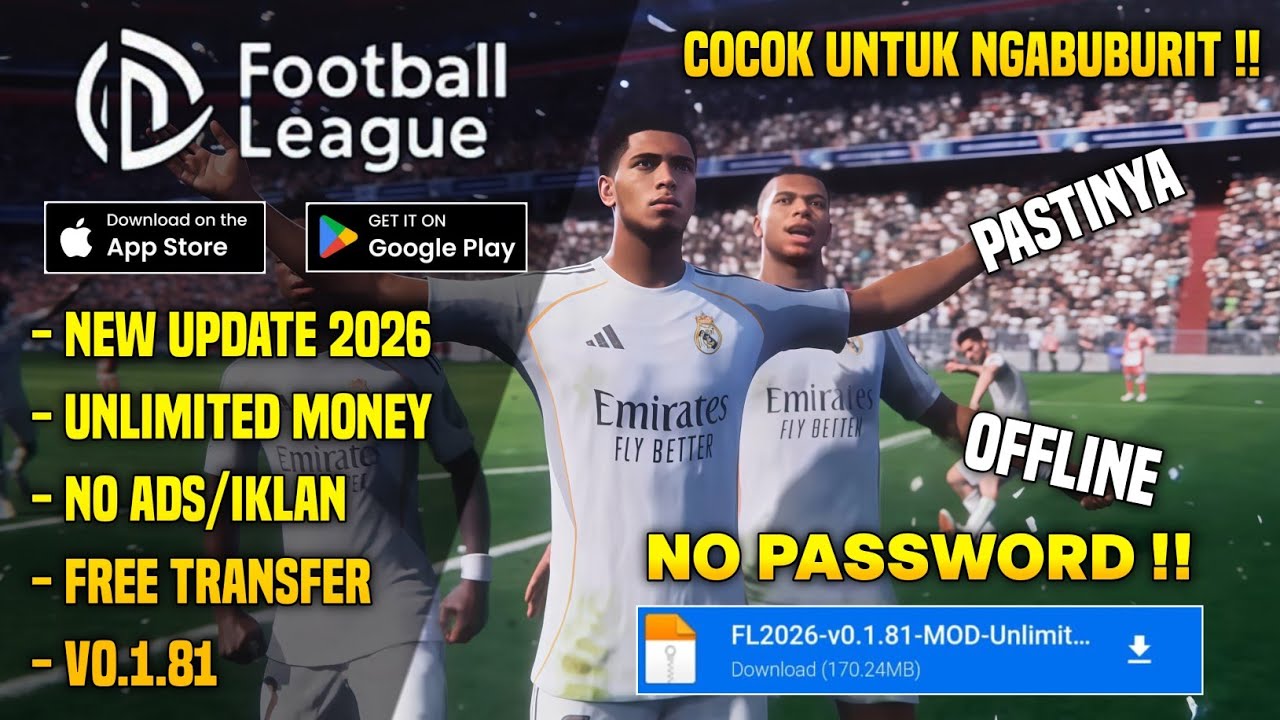Football League 2026 Mod apk v0.1.81 Latest 2026 Unlimited Money (Mod Menu, Unlock kits)