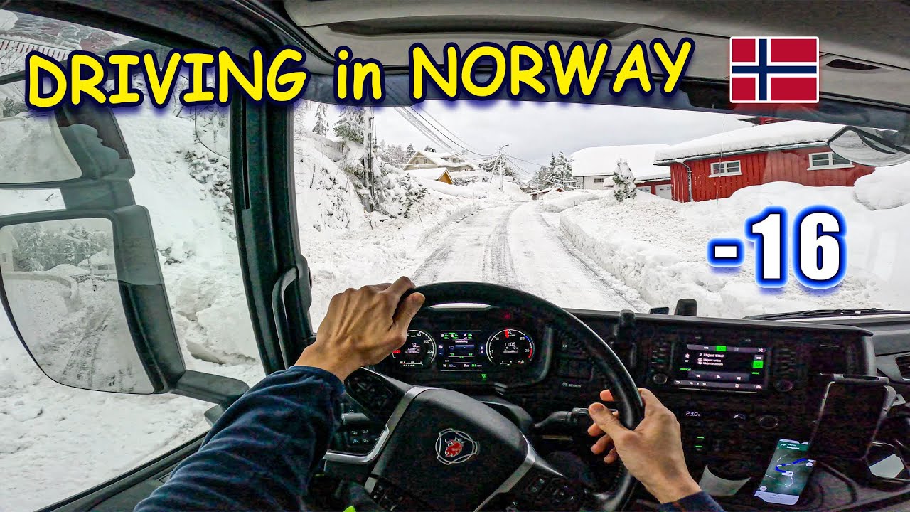 POV TRUCK DRIVING ON SNOW❄️ and ICE! - SCANIA - NORWAY - 4K