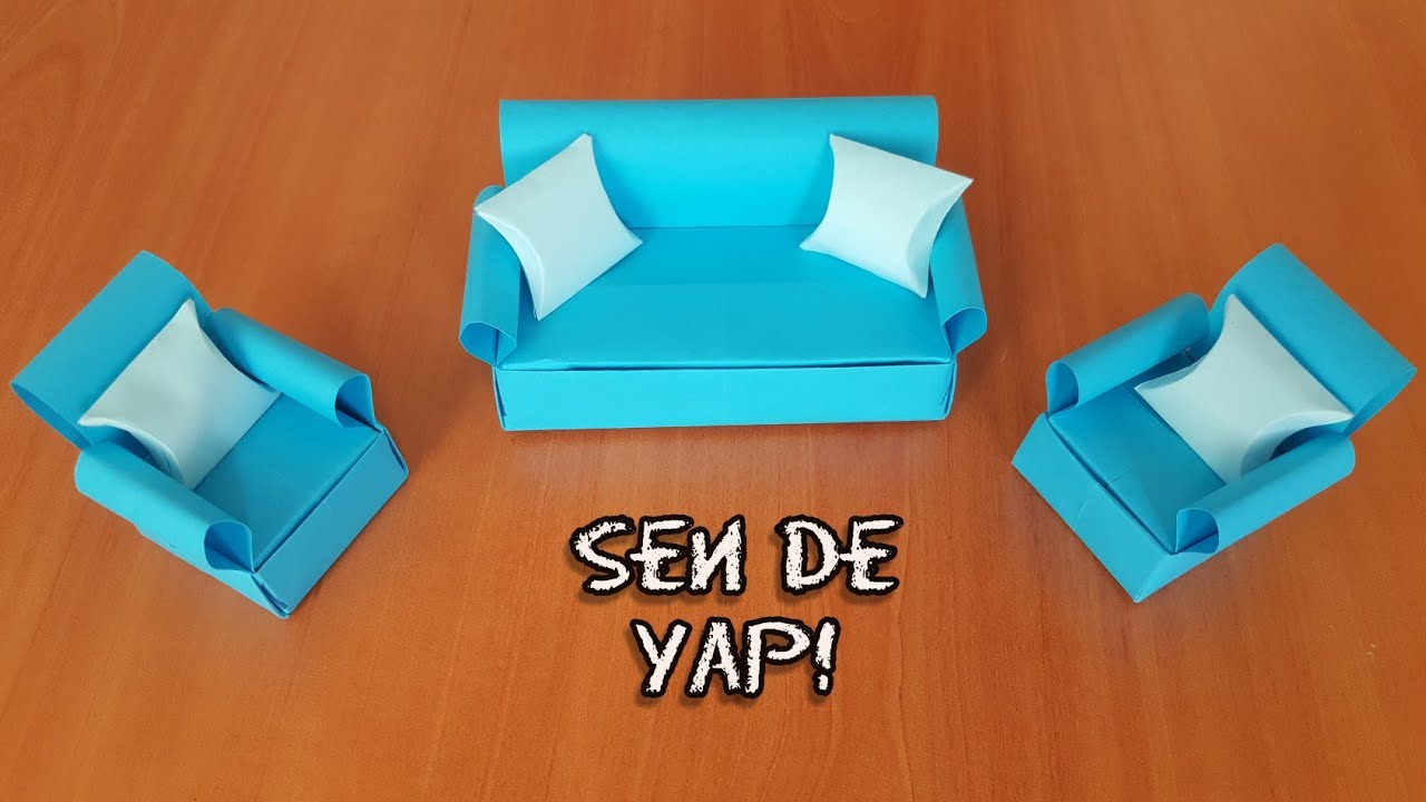 ORİGAMİ KOLTUK TAKIMI YAPIMI / Kağıttan neler yapılır