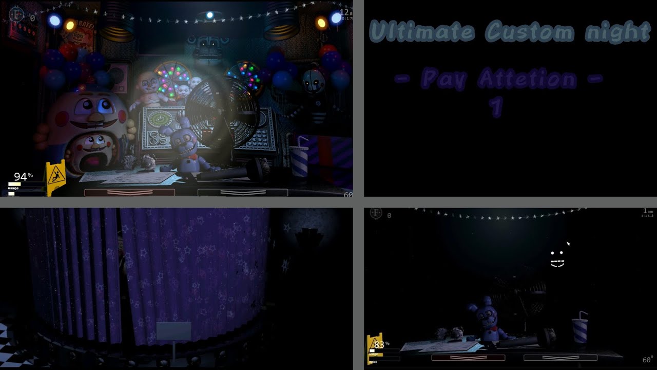 Ultimate Custom Night - Pay Attetion 1 (Gameplay)