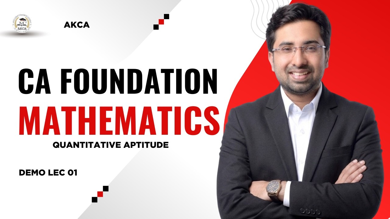 QUANTITATIVE APTITUDE DAY 01 | CA FOUNDATION SEP 2026 & JAN 2027 | by AMAN SIR | NEW BATCHES