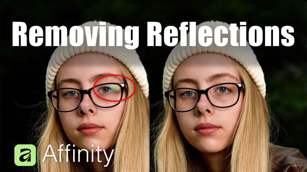 Как убрать блики с очков в Affinity 3