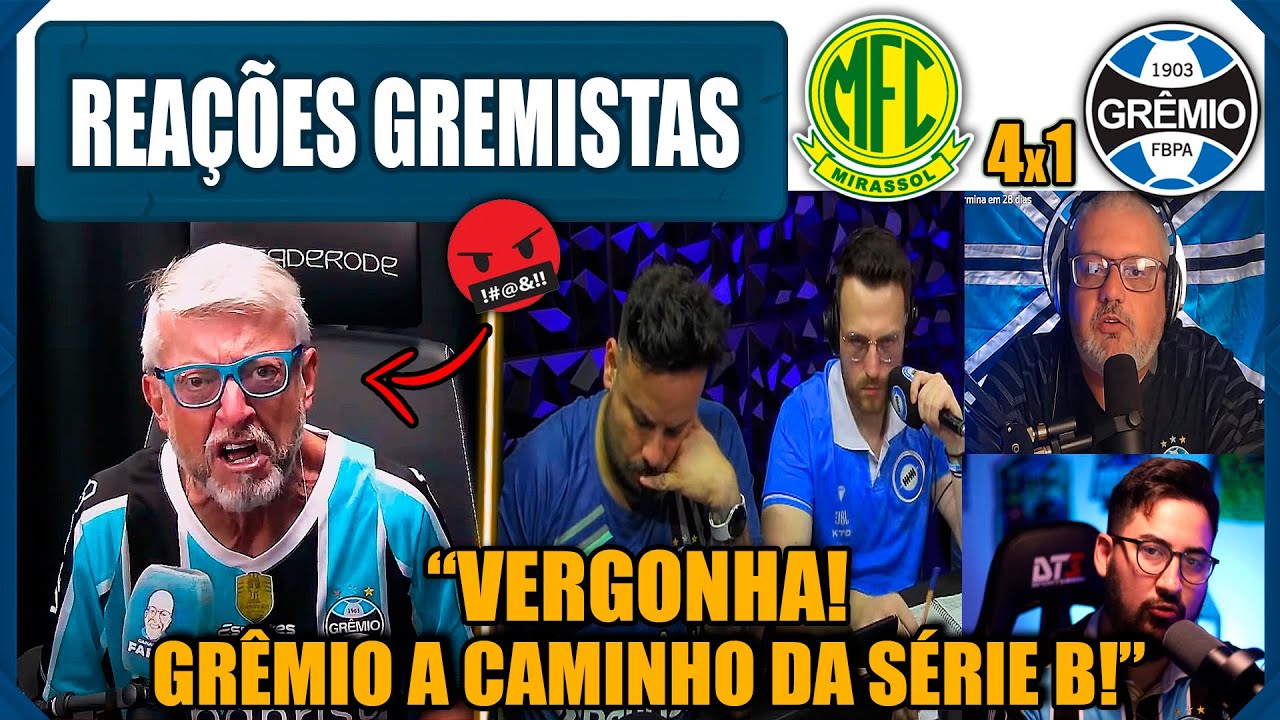 REAÇÕES GREMISTAS - MIRASSOL 4x1 GRÊMIO - BRASILEIRÃO 2025 - VAMOS RIR DO GRÊMIO!