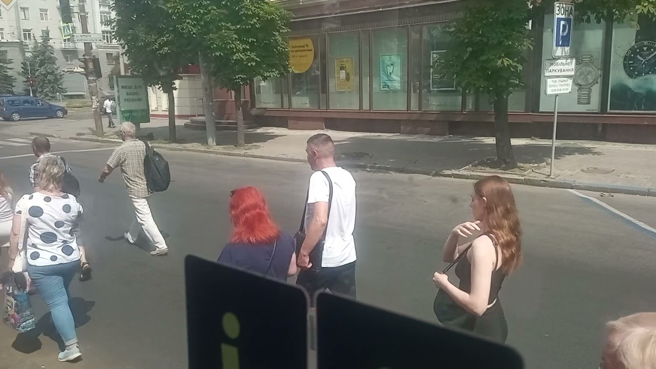 В Днепре еду на трамвай 1 от ул.Центральна до Вокзальной Днепр Главный 8 июля 2023