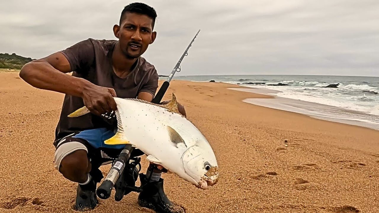 Pompano Fishing #fishing Durban #pompano  #fishingsouthafrica #southcoast #okuma #edible fishing