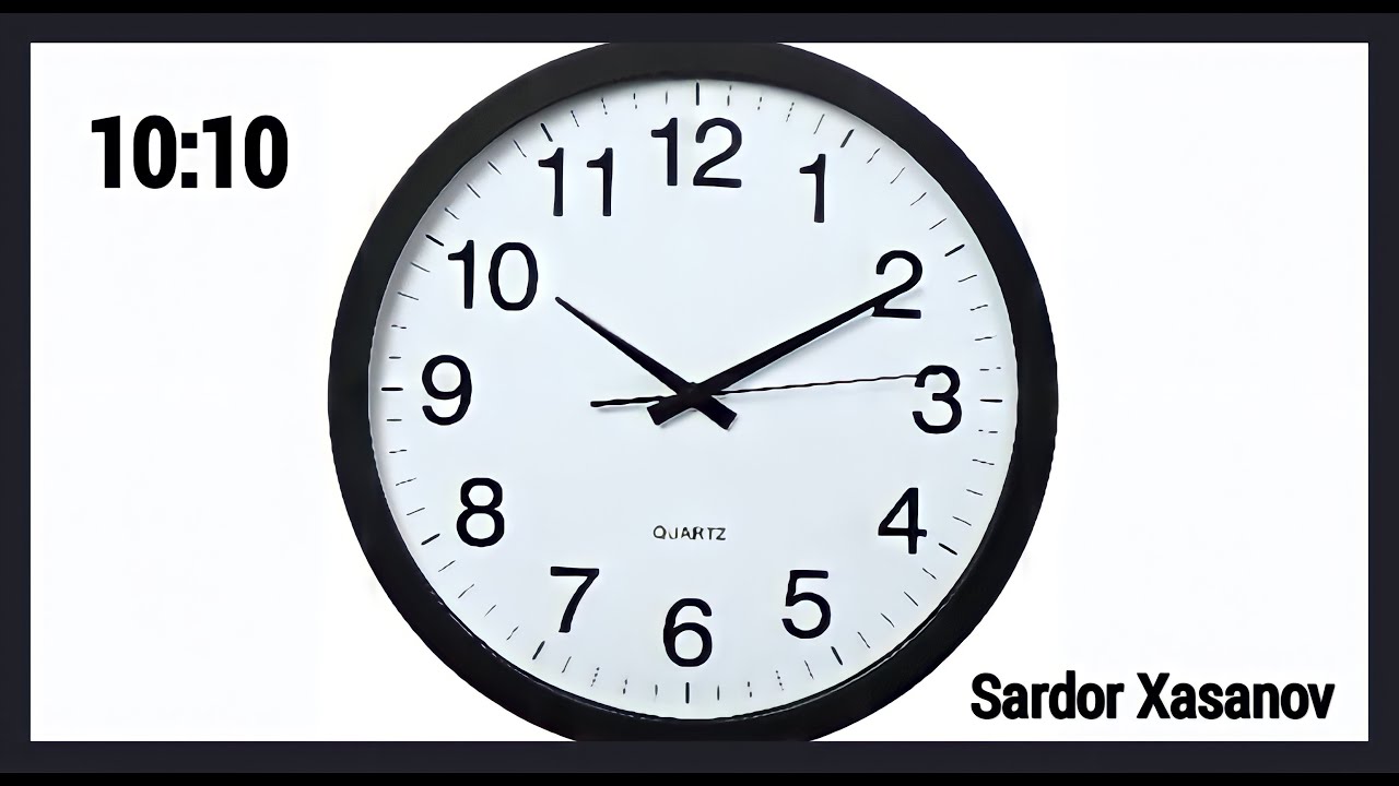 Soat va minut millari orasidagi burchak || Soat 10:10 da soat va minut millari orasidagi burchak.