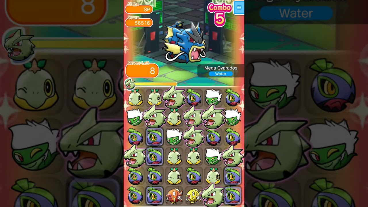 Pokemon Shuffle - Mega Gyarados Competition - 137650 - Might be a safe A Rank Score - 20190831