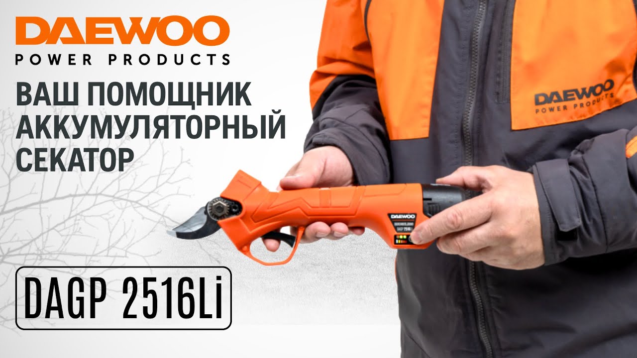 Аккумуляторный секатор | DAEWOO DAGP&nbsp;2516Li&nbsp;SET | Купи на Дачу
