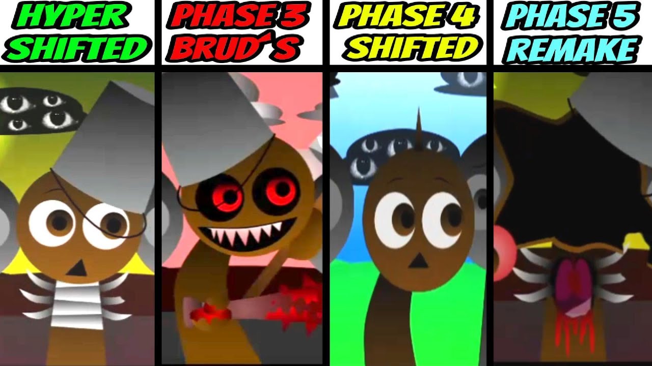 Incredibox Sprunki Hyper Shifted Vs Phase 3 Brud´s Vs  Phase 4 Vs Phase 5 REMKE