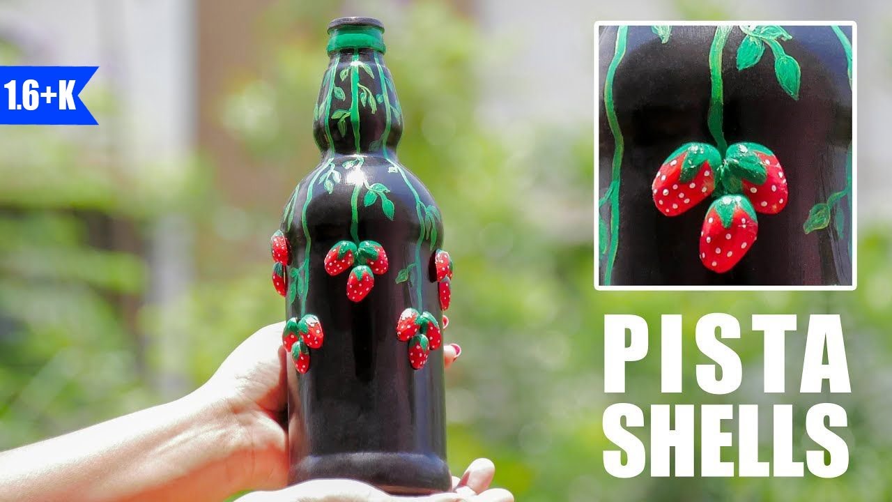 PISTA SHELLS Bottle Art | Beautiful bottle decoration (Pistachio) | DIY craft