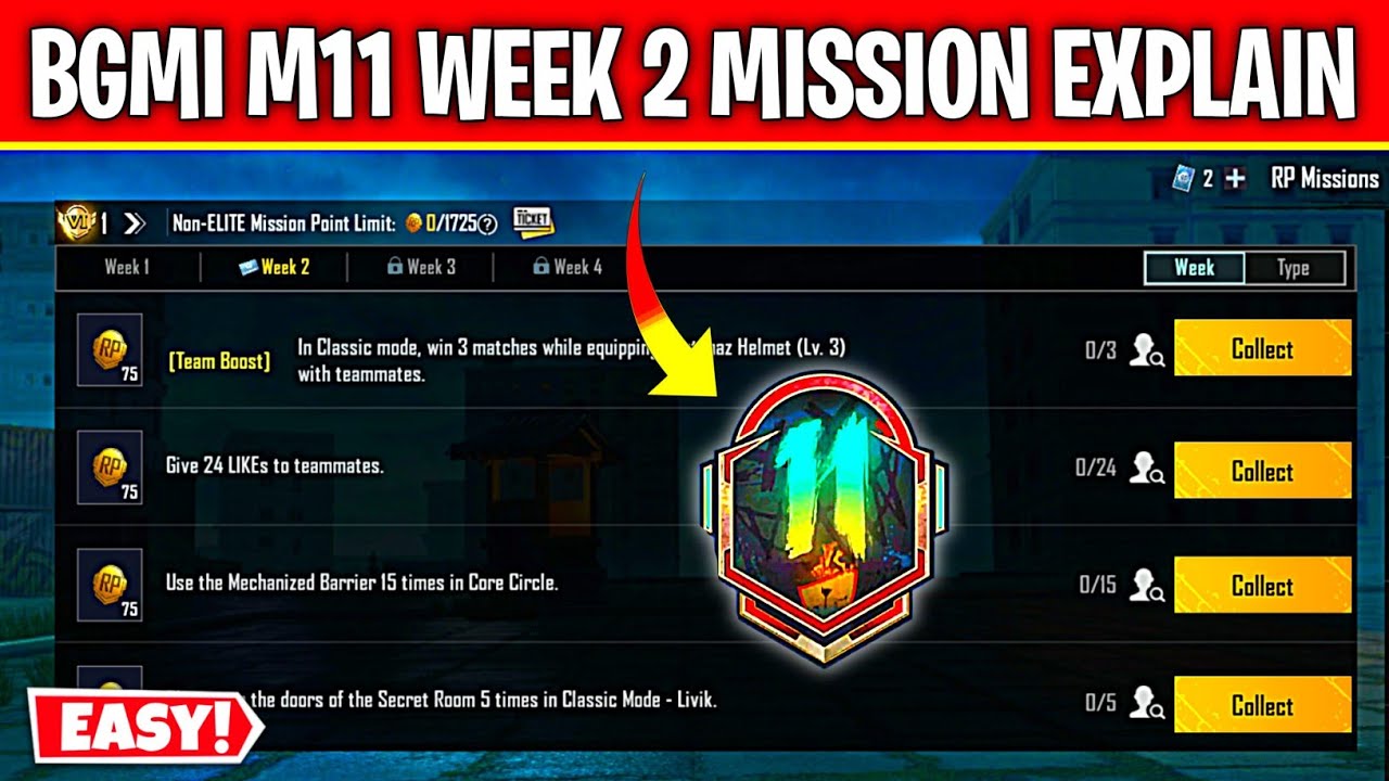 Bgmi M11 Rp Week2 Mission Explain In Hindi || Pubg Mobile M11 Rp Week2 Mission Explain