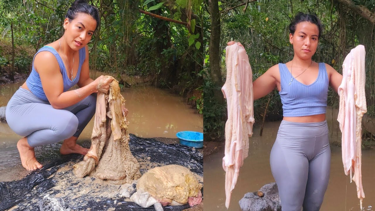 Lavando Tripa de VACA Llena de Estiércol 💩