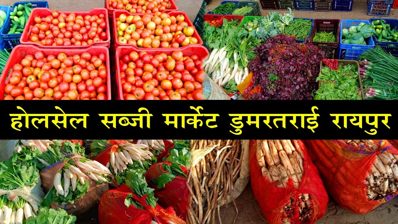 होलसेल सब्जी मार्केट डुमरतराई रायपुर ।। Holesale sabji market Dumartarai Raipur