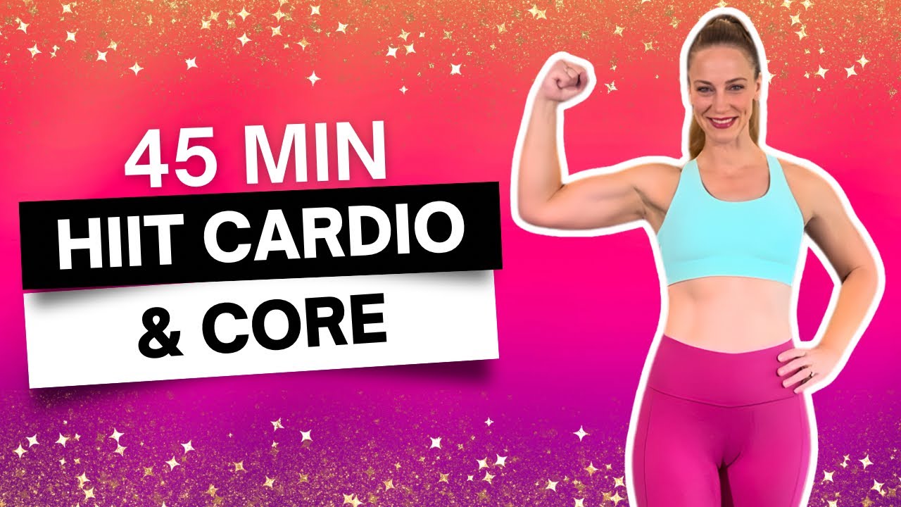 45 MIN HIIT CARDIO & CORE CALORIE BURNER LOW IMPACT WORKOUT | Week 4, Day 4