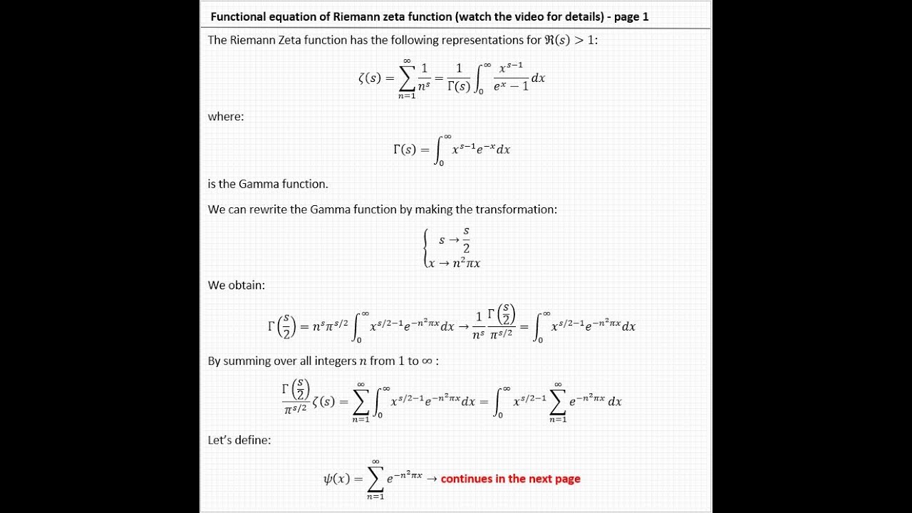 Derivation of the functional equation of the Riemann zeta function