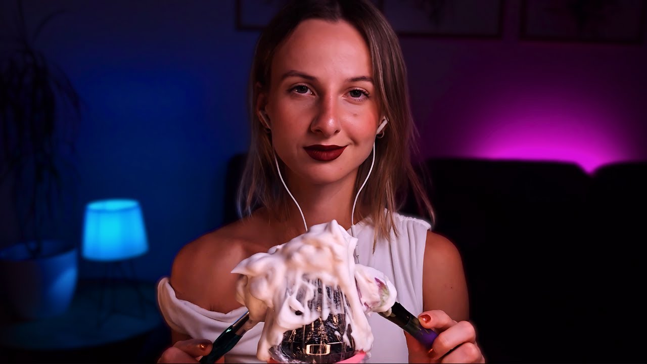 ASMR | Creamy Brain Massage 💭 (shaving cream on mic)