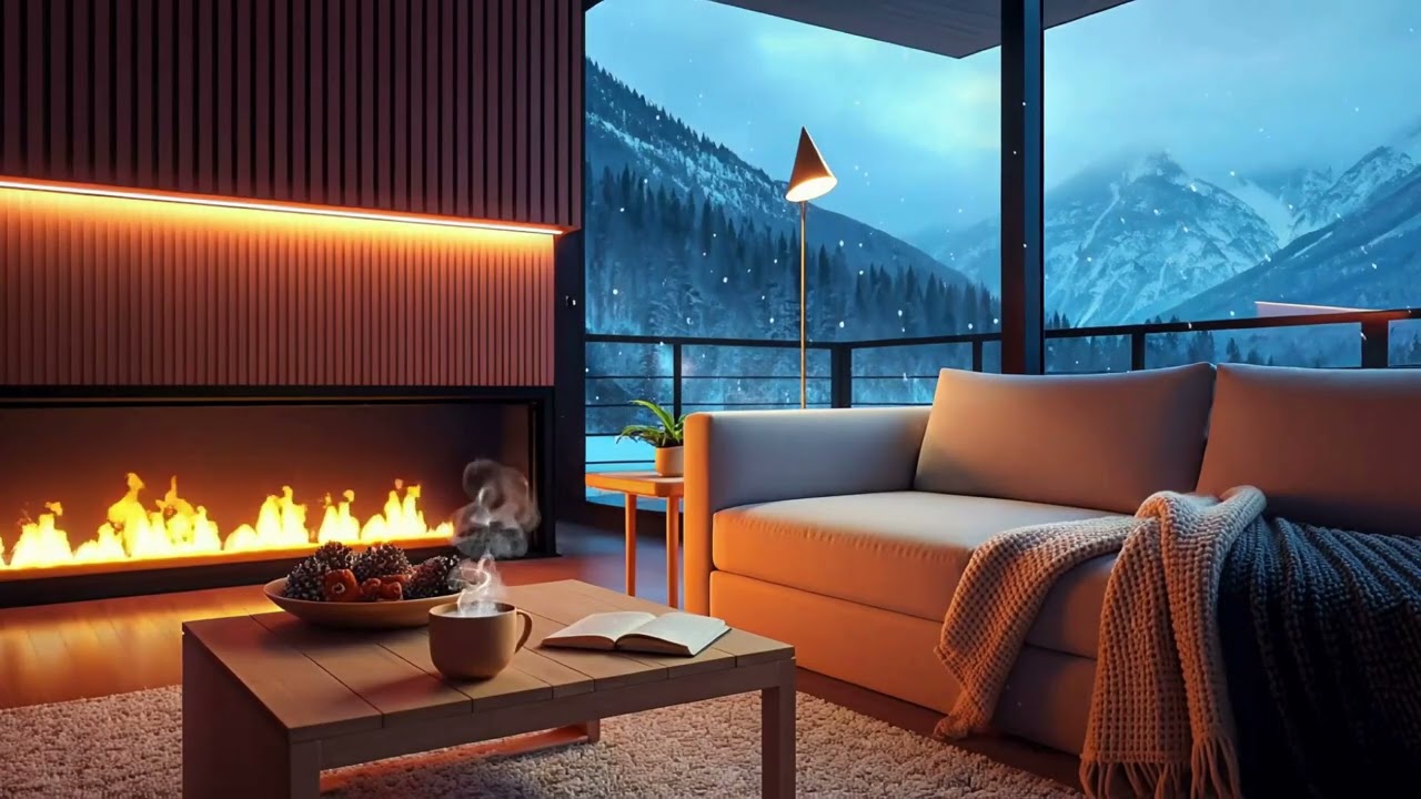 Lofi in the Mountains | Cozy Modern Room Ambience | Background Music for  Work Study Relaxing