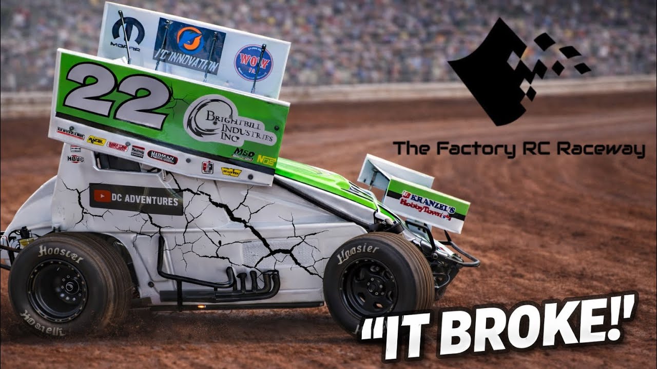 Взрыв на гоночном автомобиле Losi Sprint Car на трассе The Factory RC Raceway | Крытые гонки на р...