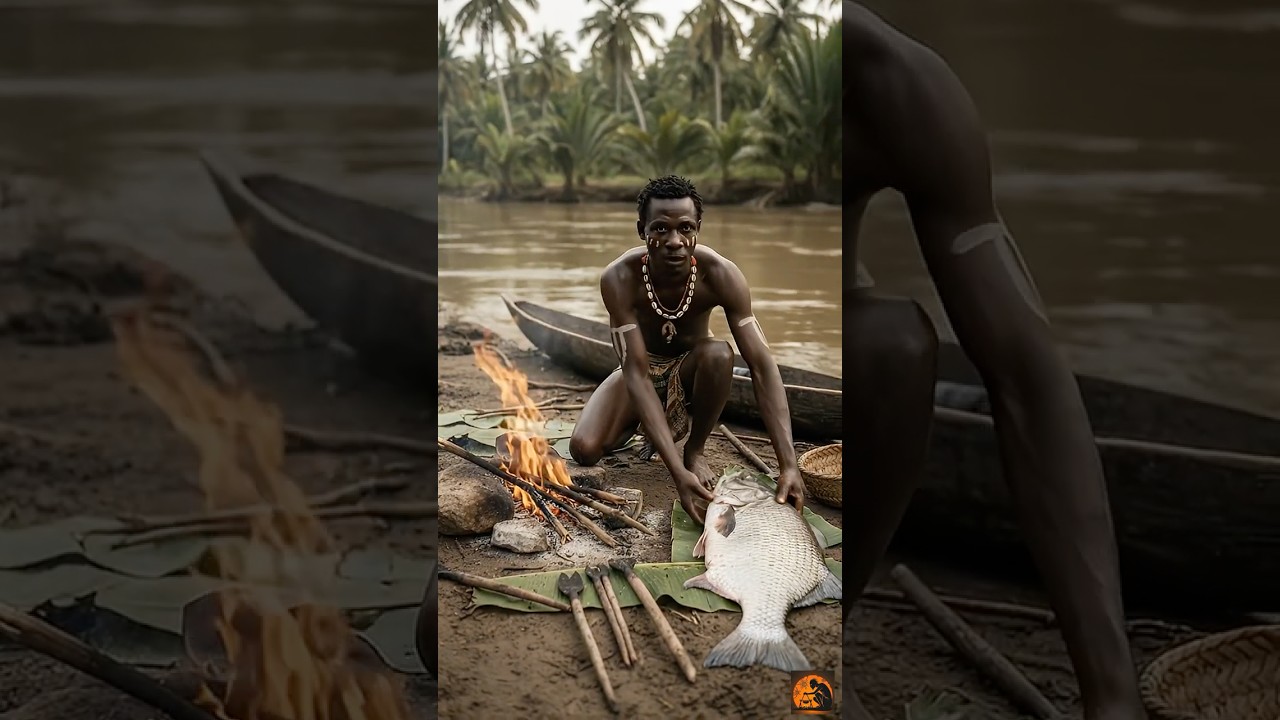 INSANE! Giant Atlantic Tarpon Cooked Using Tribal Bush Method 🐟🔥 Primitive Feast