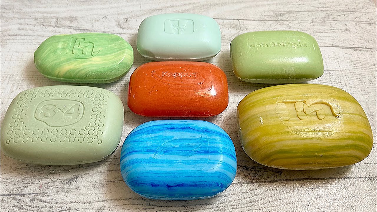 ASMR soap cutting Relaxing sounds Soap crunch Vintage and new soap