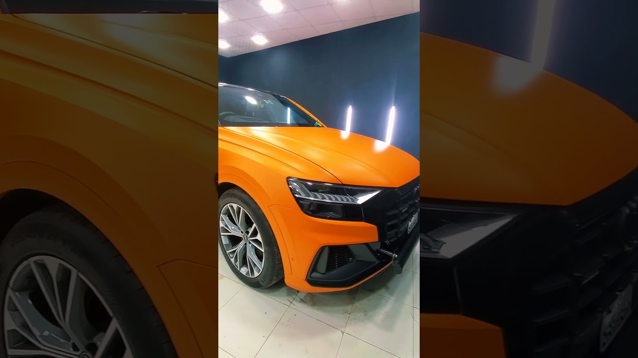 Audi q8 orange matte metallic wrap