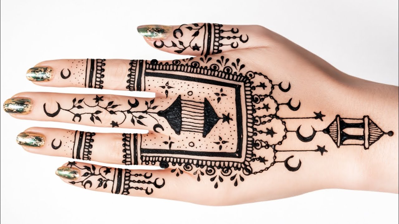 Ramzan Eid Mehndi Design/moon henna design/Beautiful back hand mehndi design for Eid #eid #ramzan 