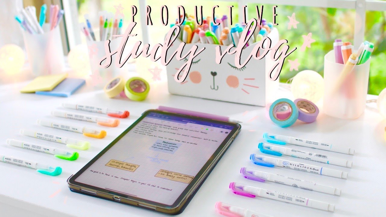 Productive & chill quarantine study vlog 📝 ipad pro notes, online exam prep, & dalgona coffee